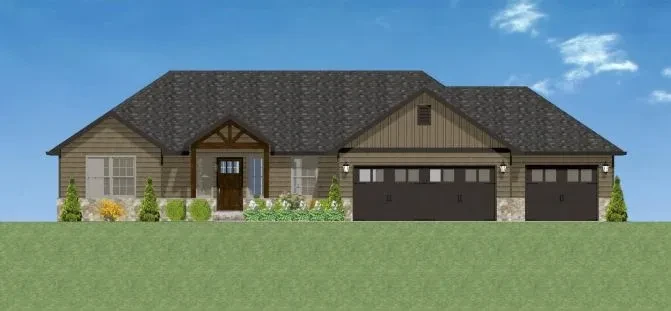 New construction craftsman home rendering